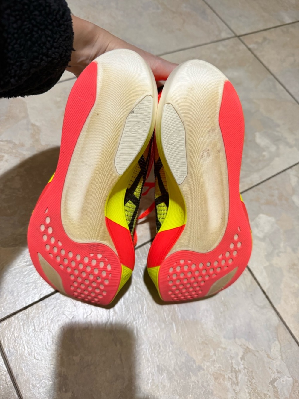 ASICS Meta Speed Sky Yellow and Red Speed Running Shoes - Picture 6 of 6